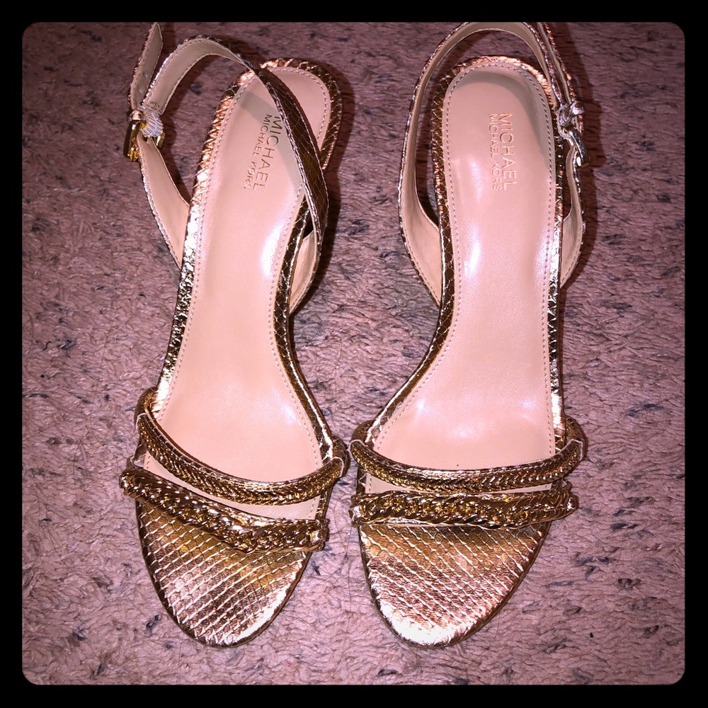 Michael Kors gold heels